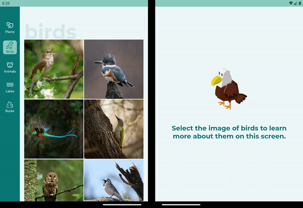 Jetpack Compose example of Navigation Rail sample app