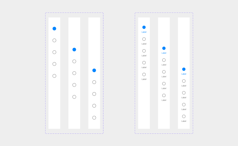 Design Kit screenshot showing six different Navigation Rail alignments