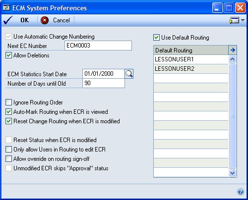 Screenshot of the ECM System Preferences window.