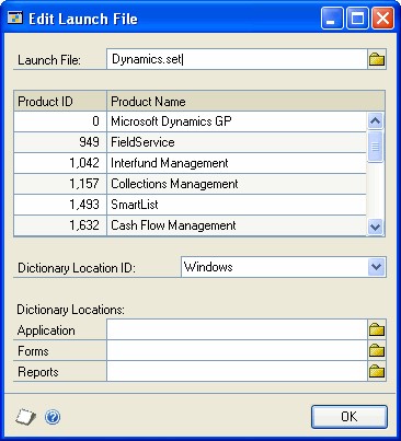 Screenshot of the Edit Launch File window.