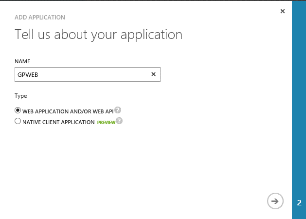 shows the tell us about your application page.