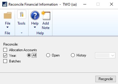Reconcile Financial Information