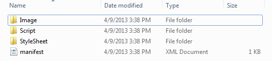 ControlAddInSingleFileFolderStructure Folder structure before creating the .zip file