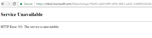 A screenshot that shows a file-exchange error.