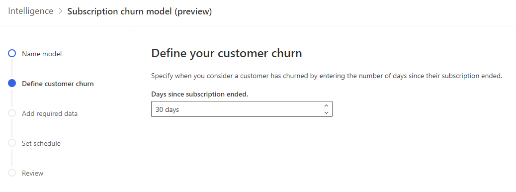 Visual of step 1 in subscription churn model
