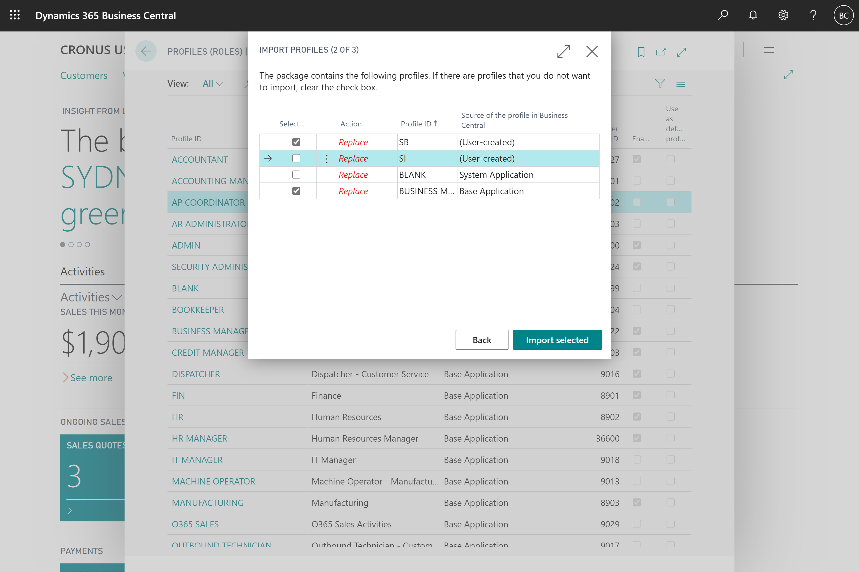 Importing Profile