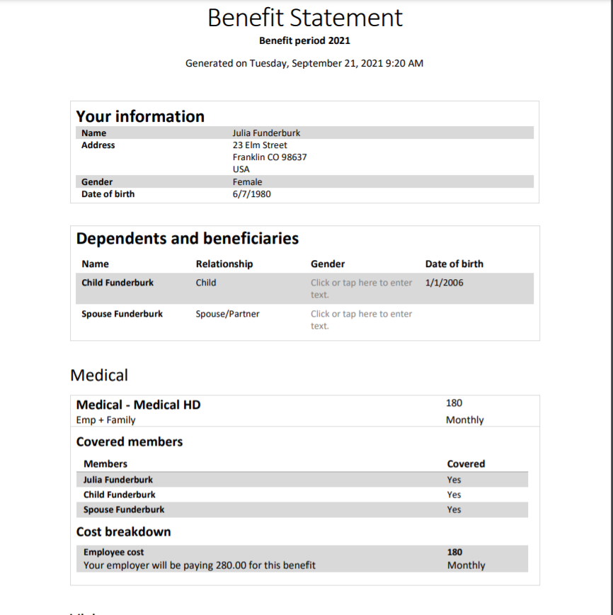 Employee Total Compensation Statements