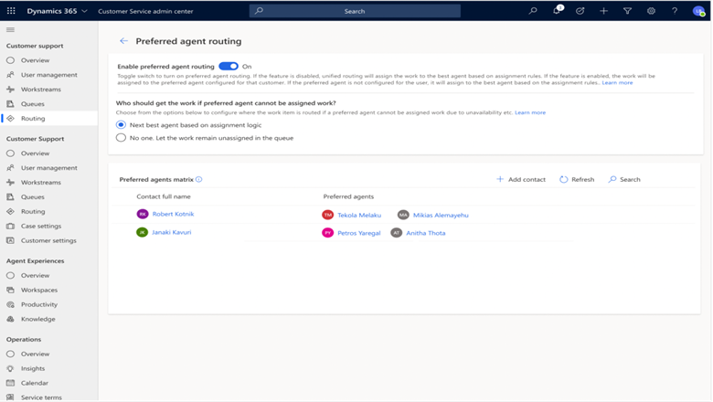 Image showing the setup and mapping of preferred agents.