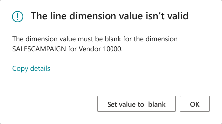 Error dialog with fix-it action