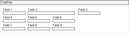 GridLayout control with field that spans 2 columns.