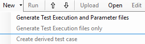 Unavailable Generate Test Execution files only option.