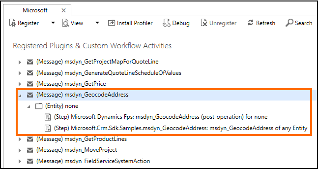 Screenshot of the Plug-in Registration tool.