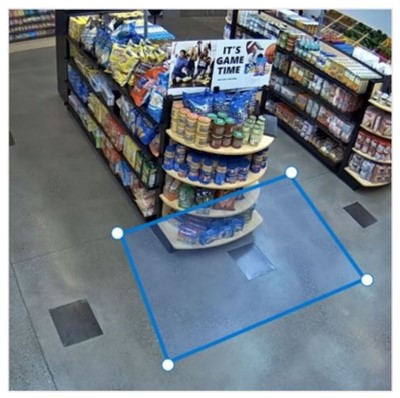 Screenshot of end cap display with overlaid zone.