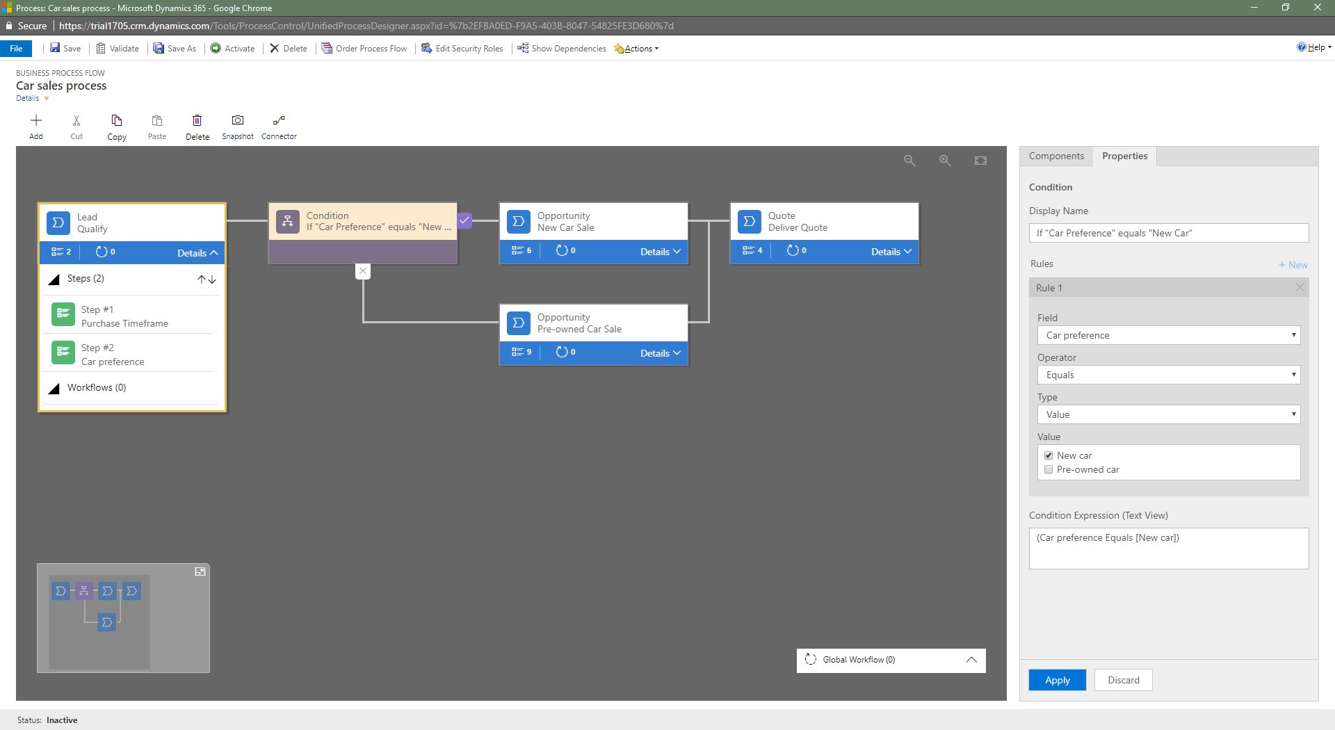 Image showing the created Qualify stage Image showing the created Qualify stage.