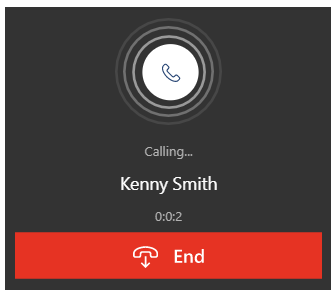 Sample softphone dialer calling a contact.