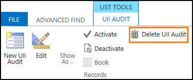 Click Delete UII Audit option.