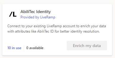 Identity tile in the enrichment overview page. 