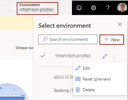Select the environment picker.