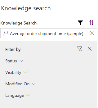 Filter knowledge articles