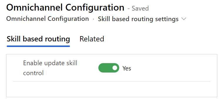 Enable update skill control toggle