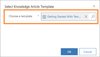 Select knowledge article template.