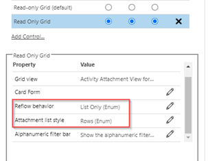 Set Reflow behavior and Attachment list style.