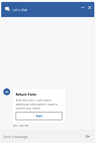 Live chat form details
