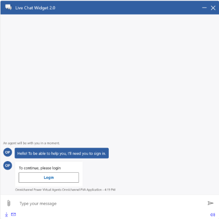 A sample screenshot of live chat widget 2.0.