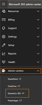 Microsoft Admin Center.