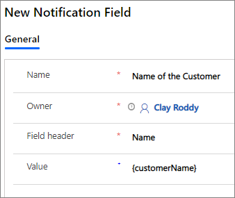 Create notification field.