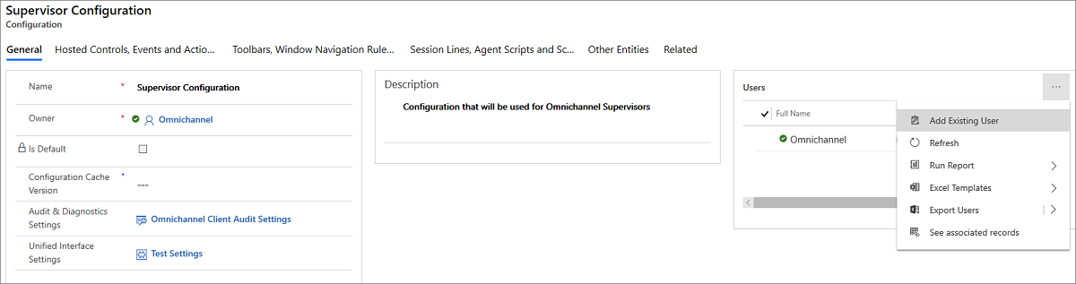 Add user to supervisor configuration.