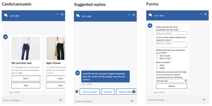 Rich message elements