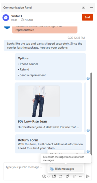 Select rich messages.