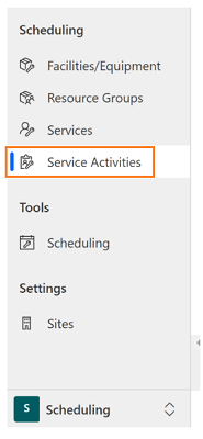 Select Service Activities.
