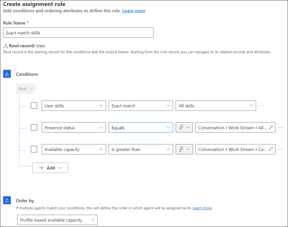 Sample assignment rule.