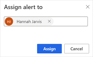 Assign an alert to a user.