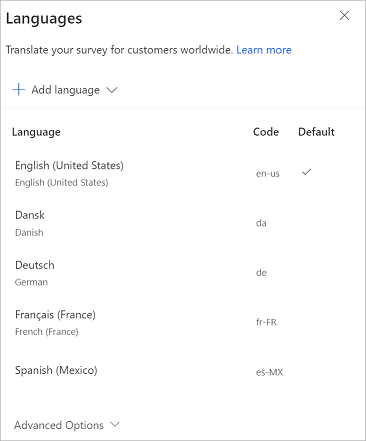 Language survey