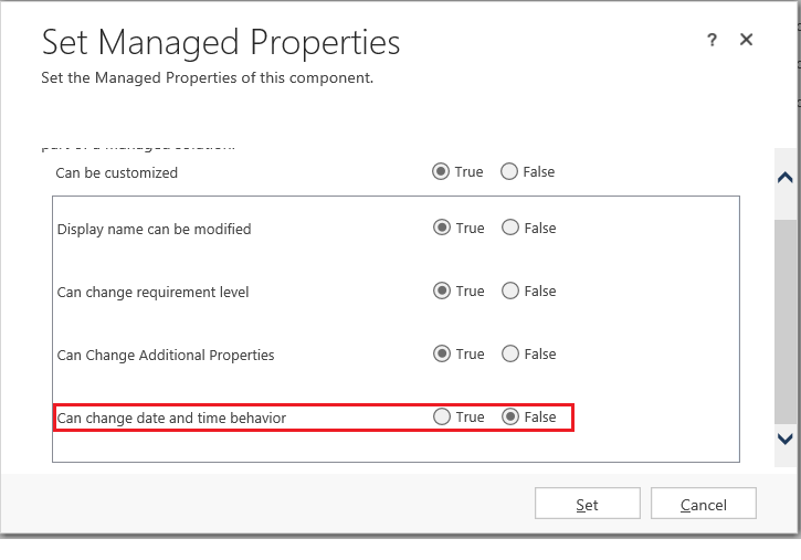 Set managed. Transport runtime properties.