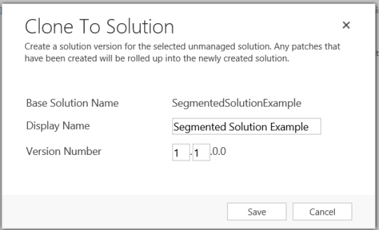 Use Clone To Solution dialog. Use Clone To Solution dialog.