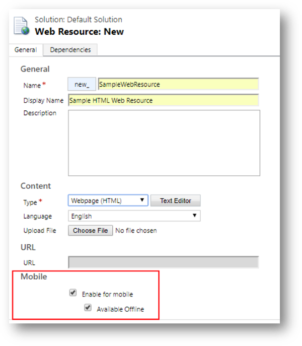 Enable a web resource for mobile clients.