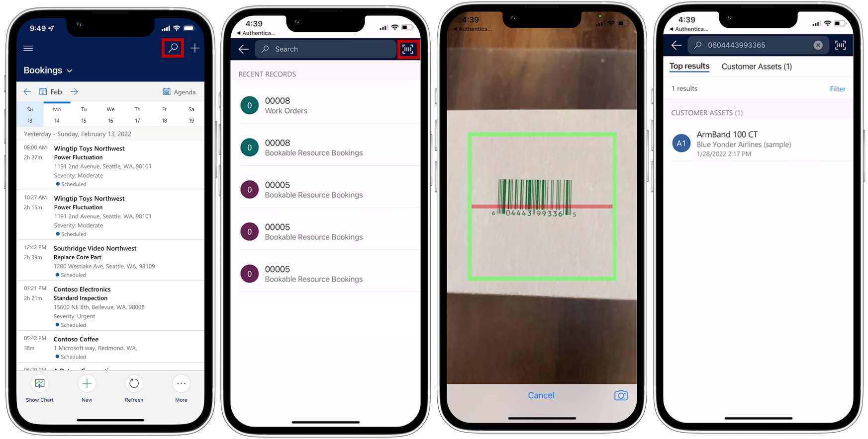 Barcode scanning and global search on the Field Service (Dynamics 365)  mobile app - Dynamics 365 Field Service | Microsoft Learn