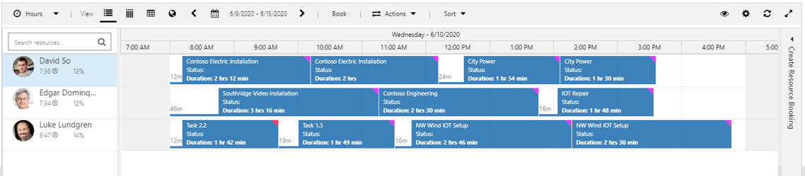 Screenshot of a schedule without the travel time constraint configured.