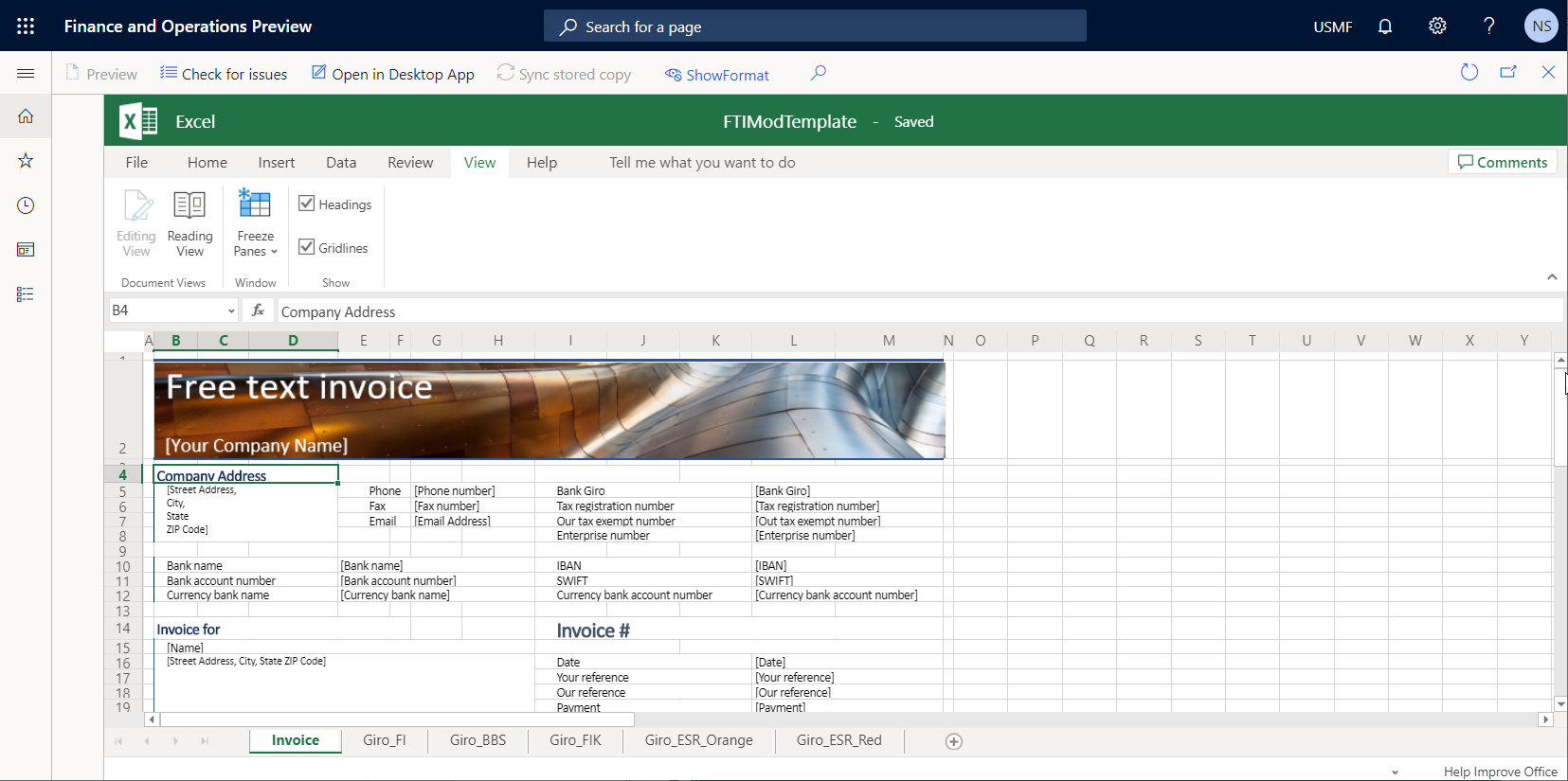 Headings and Gridlines check boxes selected.