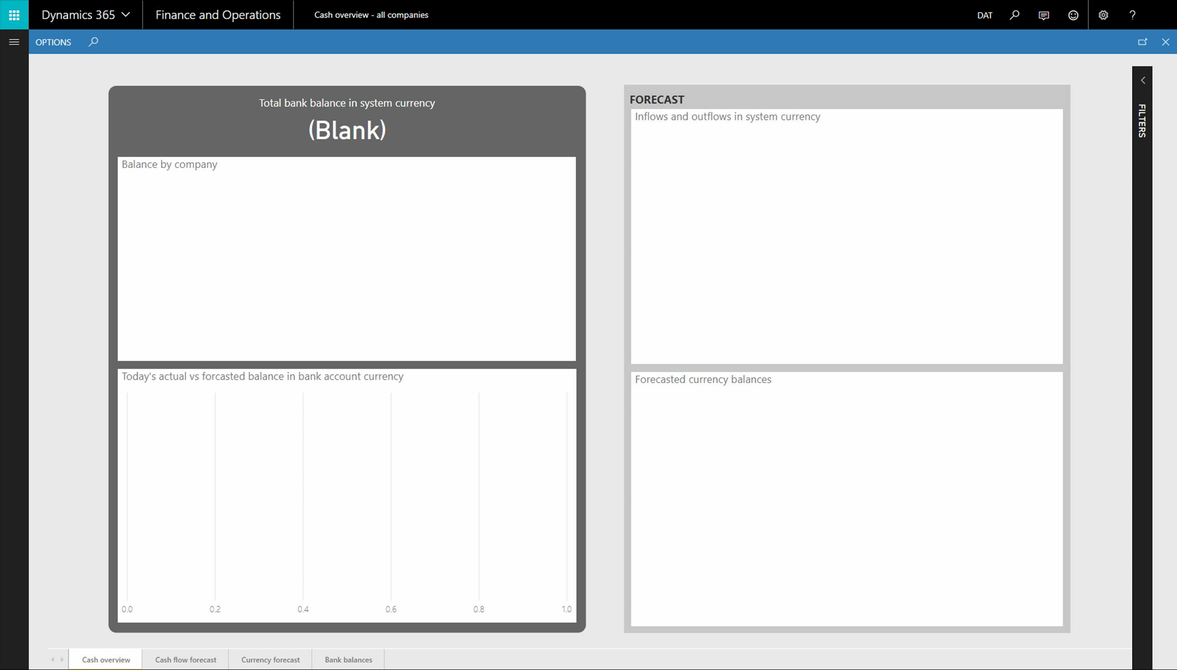 Screenshot of analytical report is blank.