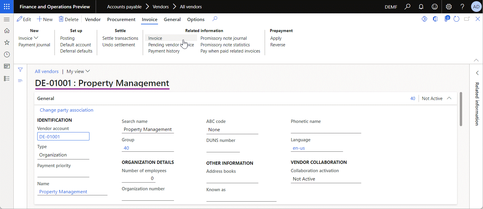 Reviewing the purchase voucher details on the All vendors and Invoice journal pages.