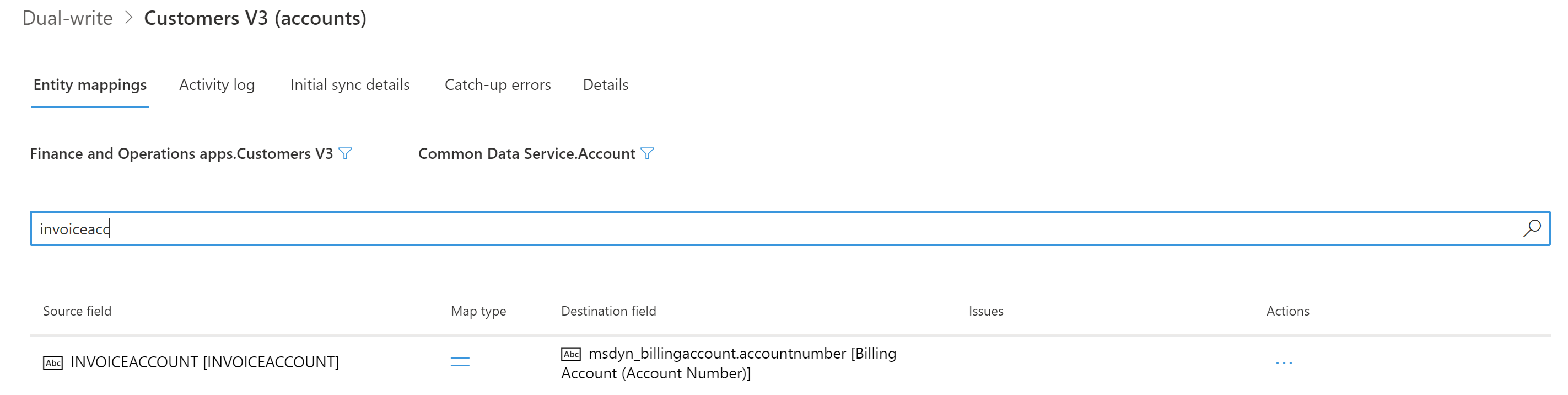 Deleting the InvoiceAccount column.