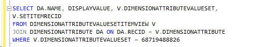 SQL query to find the new default dimension.