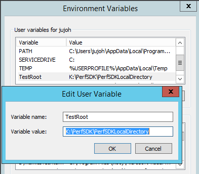 TestRoot environment variable.