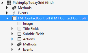Screen shot of contact control in the form designer.