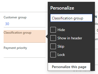 Personalizing an element's properties.